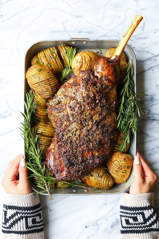 Roasted Leg of Lamb—This recipe is so good! Doesn’t even require much time, effort + ingredients. Easy and fool-proof even for first-timers!