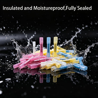 1500 PCS Heat Shrink Butt Connectors,12-10 AWG,16-14 AWG,22-16 AWG Waterproof Electrical Insulated Crimp Wire Splice for Marine,Cable,Wiring,Rapid Connection,Comprehensive Sealed Protection